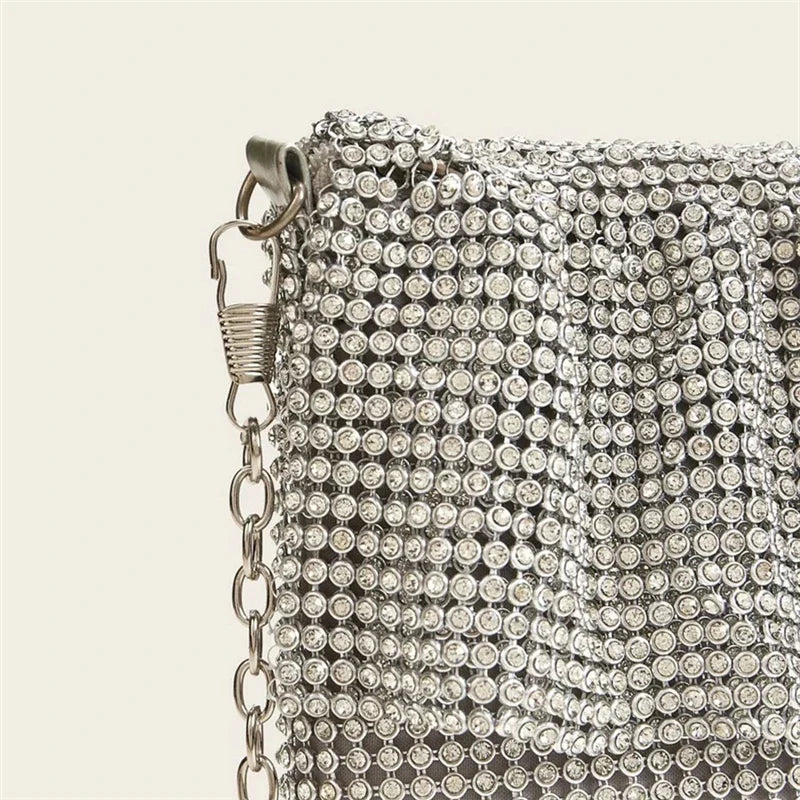 Diamond Metal Mesh Evening Clutch