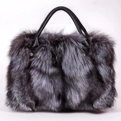Real Fox Fur Crossbody Shoulder Bag