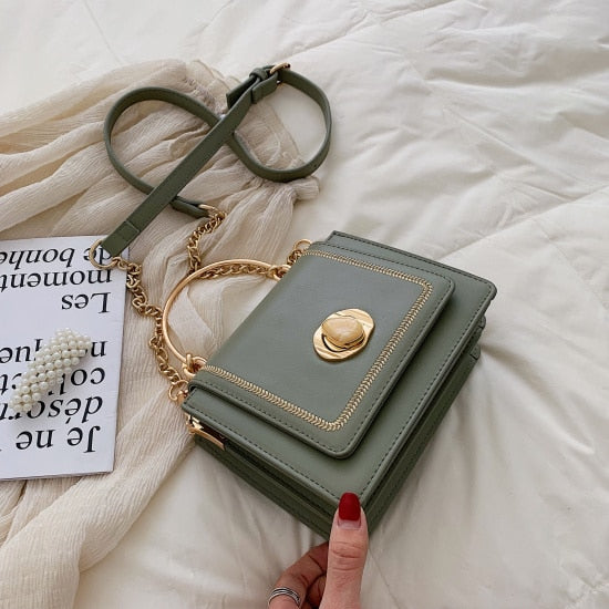 Mini Leather Crossbody Bag with Short Handle
