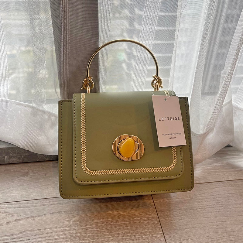 Mini Leather Crossbody Bag with Short Handle