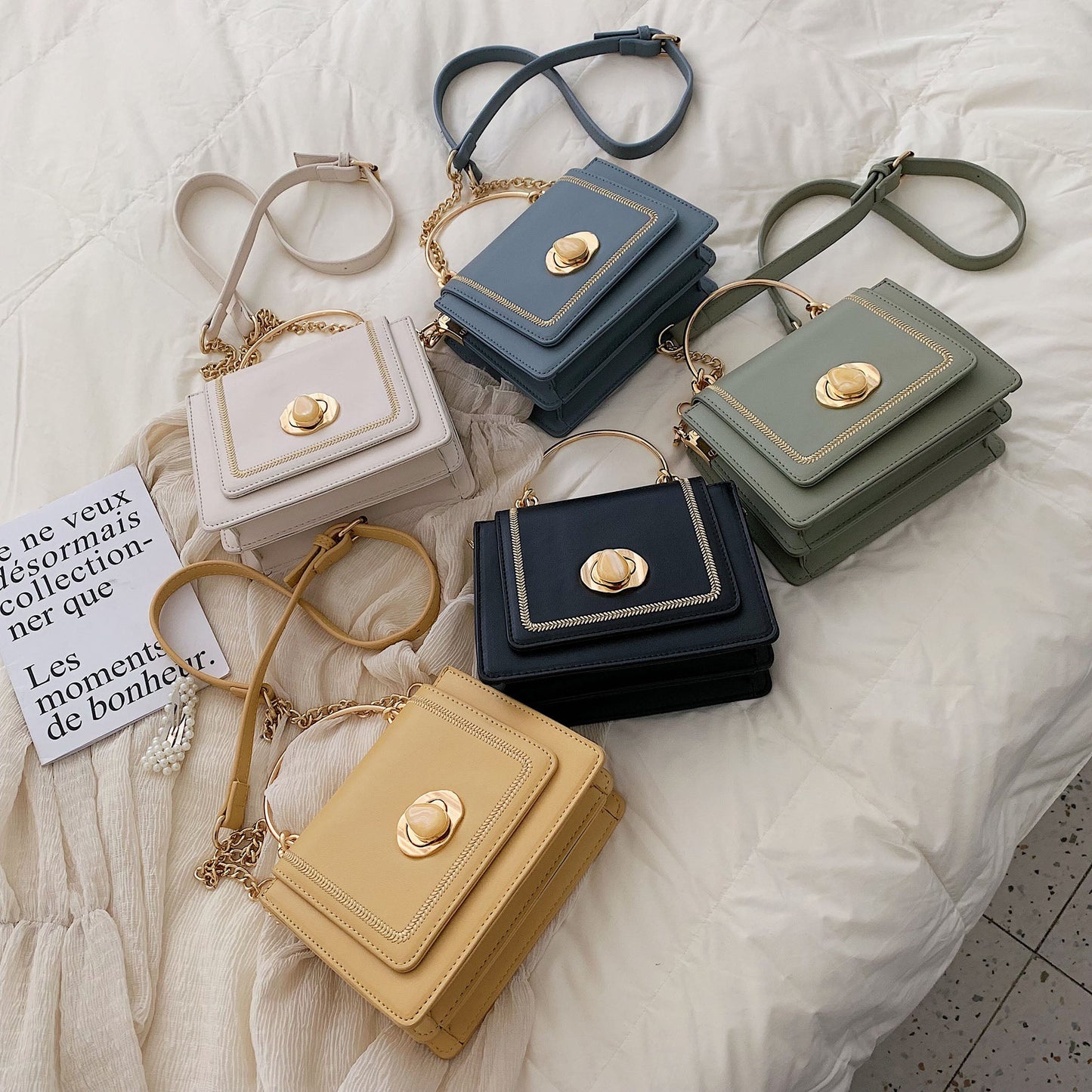 Mini Leather Crossbody Bag with Short Handle