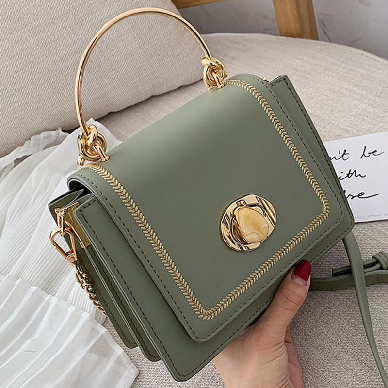 Mini Leather Crossbody Bag with Short Handle