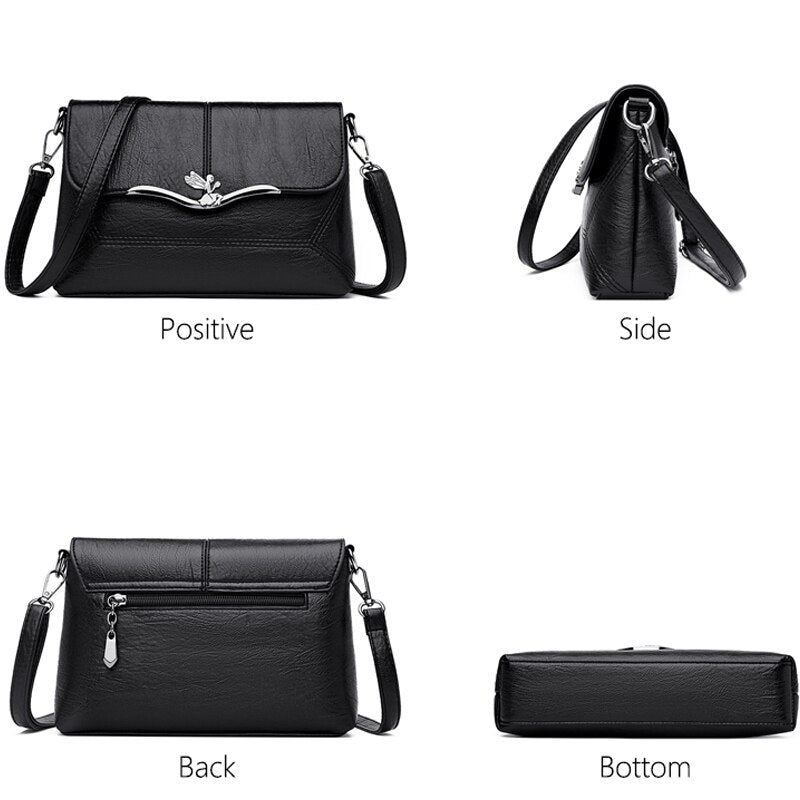 Soft Leather Fashion Tote Crossbody