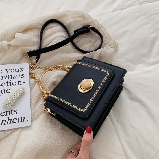Mini Leather Crossbody Bag with Short Handle