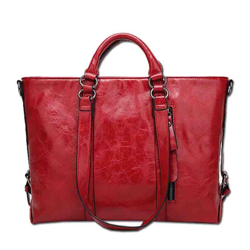 Oil Waxed Leather Crossbody Tote