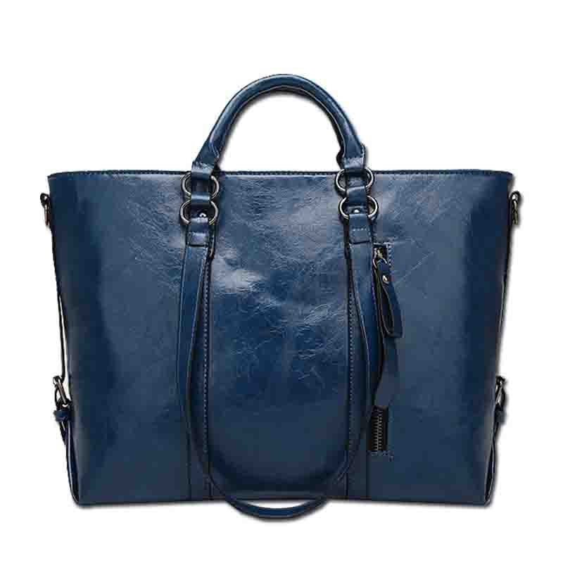 Oil Waxed Leather Crossbody Tote