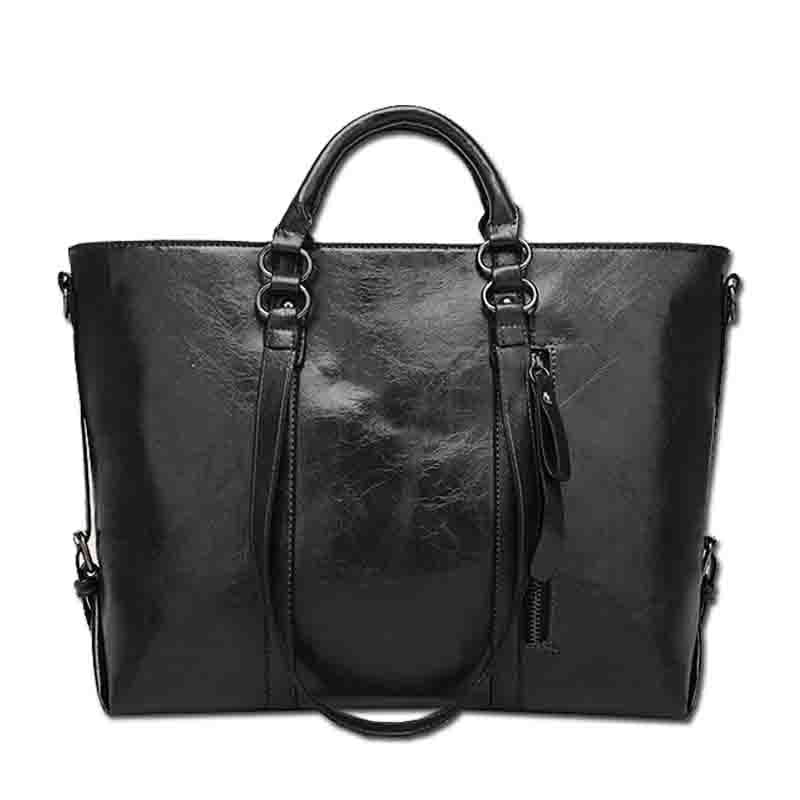 Oil Waxed Leather Crossbody Tote