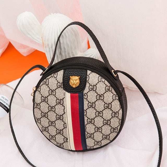 Tiger Head PU Leather Crossbody Bag