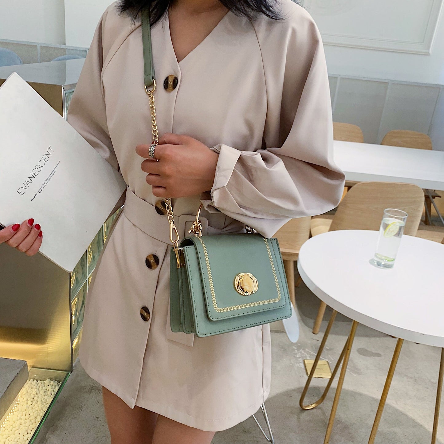 Mini Leather Crossbody Bag with Short Handle