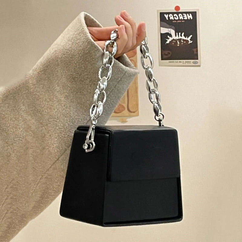 Chain Leather Crossbody Shoulder Bag