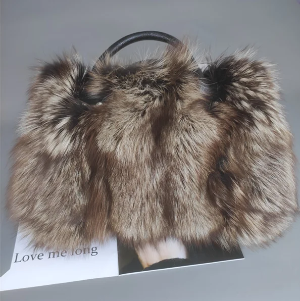Real Fox Fur Crossbody Shoulder Bag