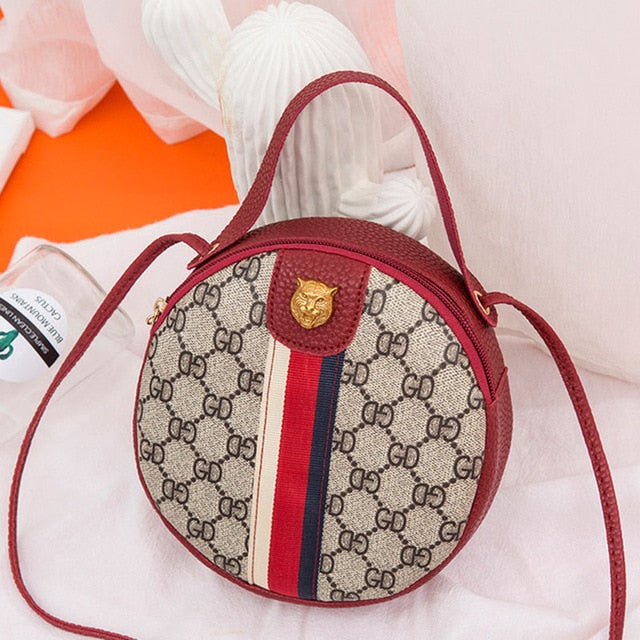 Tiger Head PU Leather Crossbody Bag