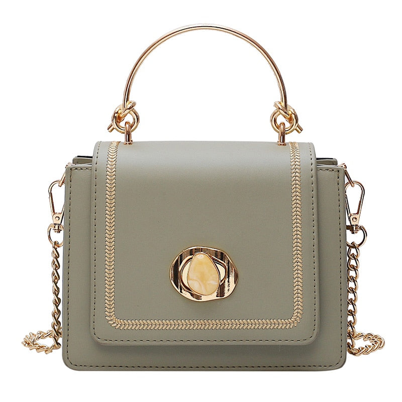 Mini Leather Crossbody Bag with Short Handle