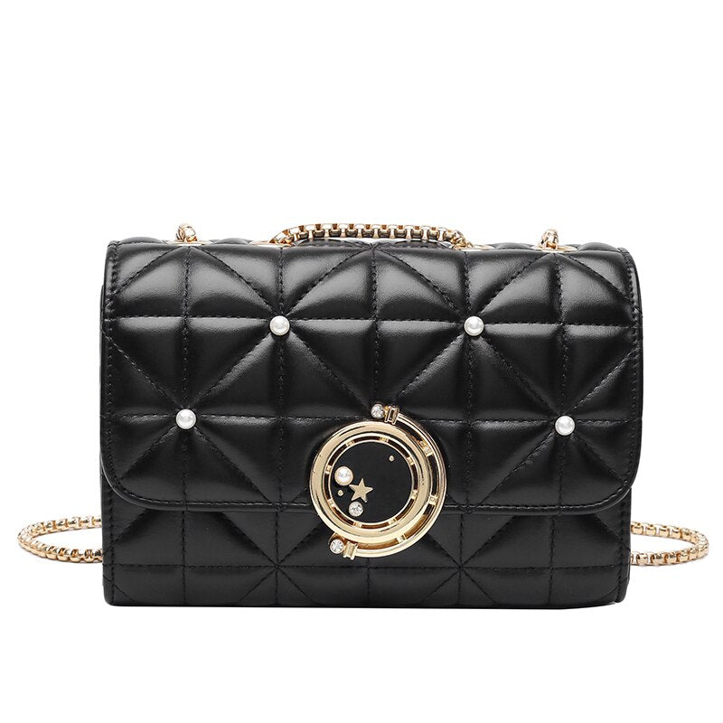 Diamond Lattice Chain Crossbody Bag