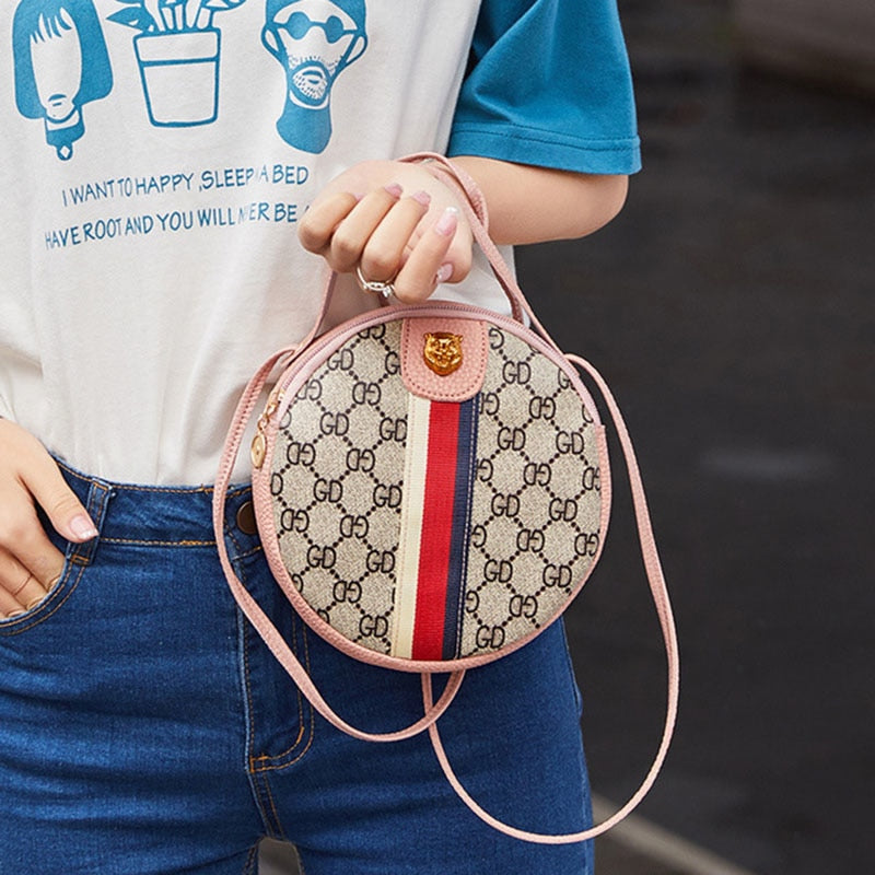 Tiger Head PU Leather Crossbody Bag