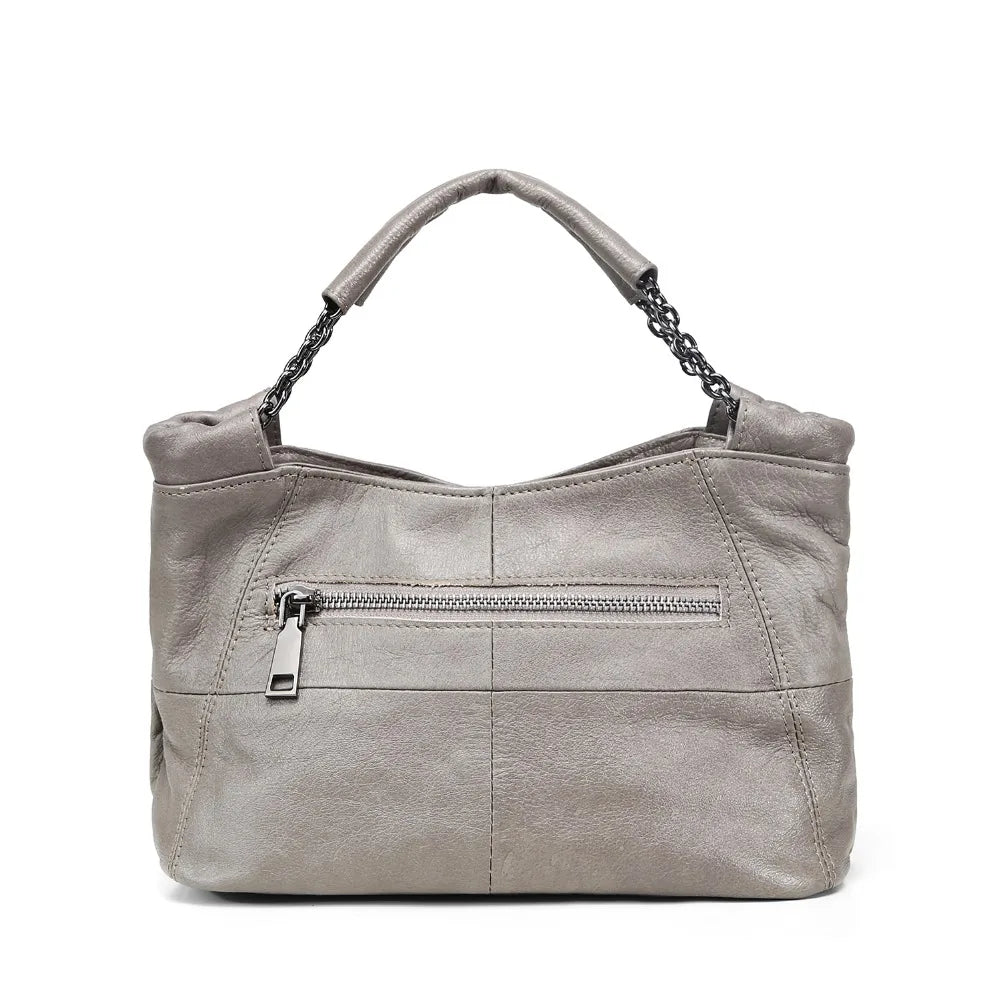 Plaid Leather Crossbody Tote