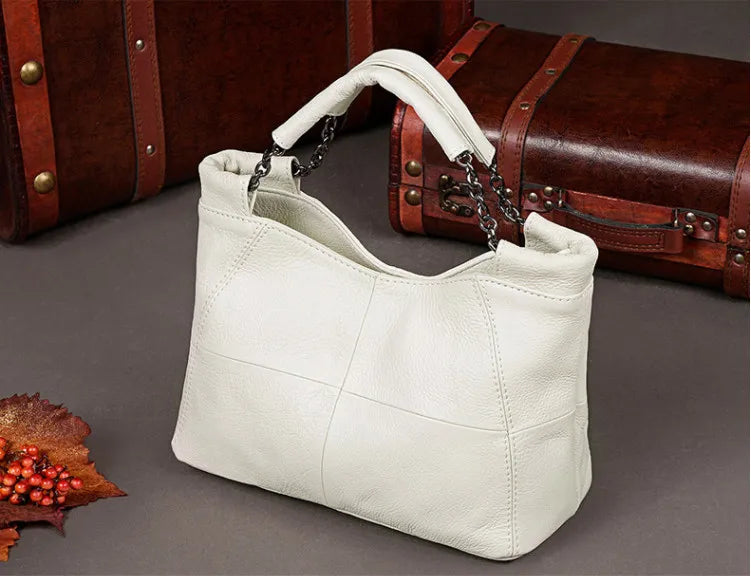 Plaid Leather Crossbody Tote