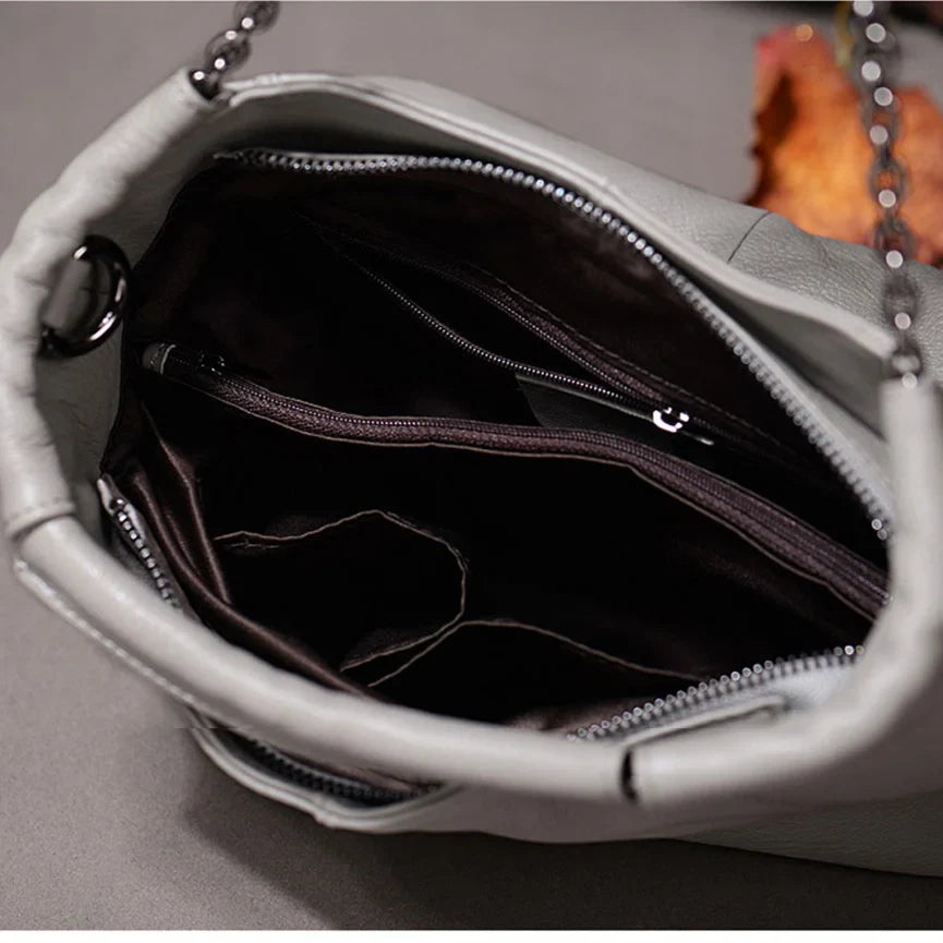 Plaid Leather Crossbody Tote