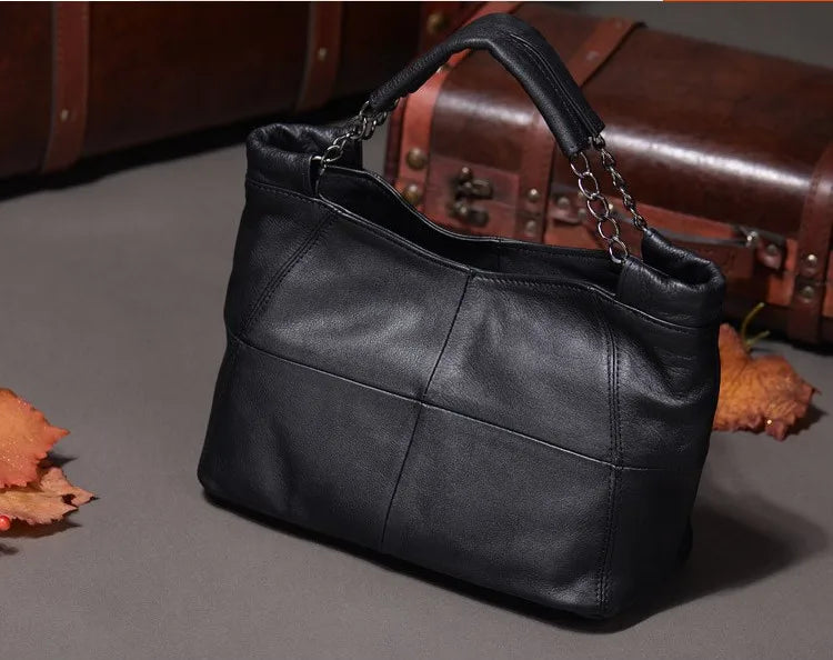 Plaid Leather Crossbody Tote