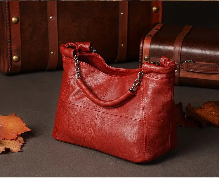 Plaid Leather Crossbody Tote