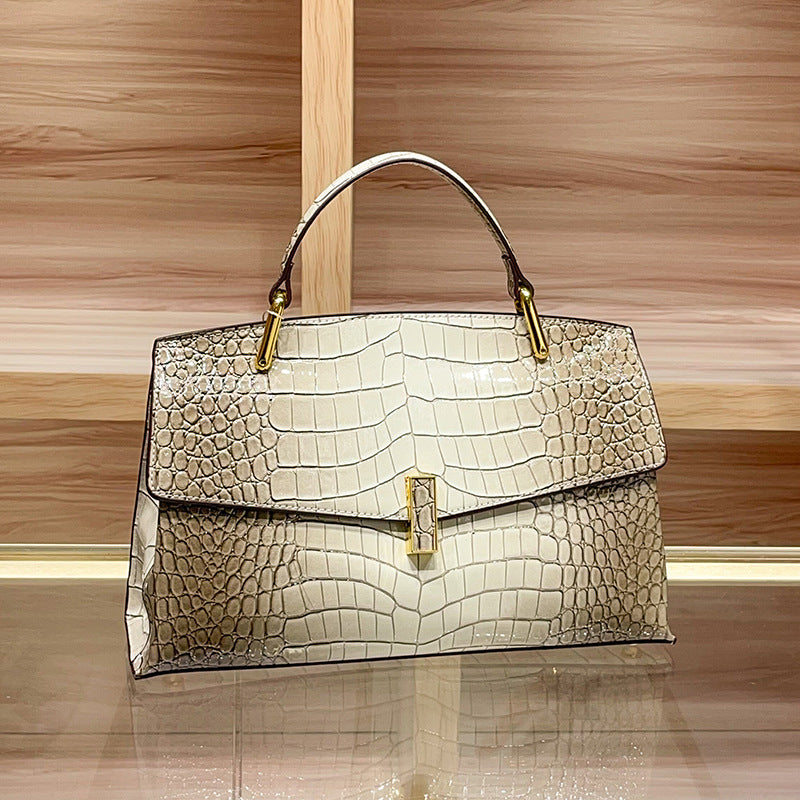 Crocodile Pattern Leather Crossbody Bag