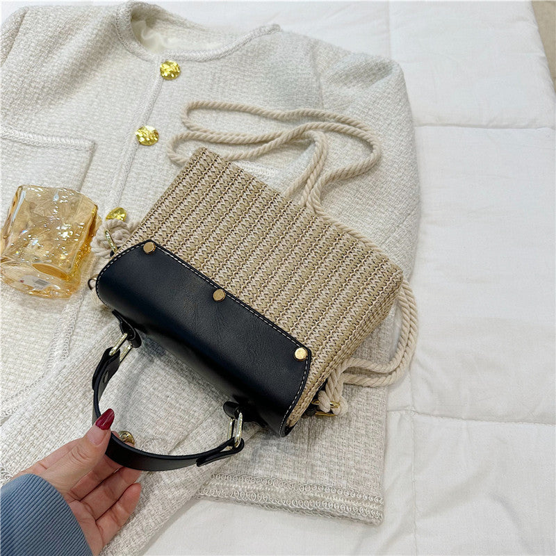 Rattan Woven Crossbody Straw Bag