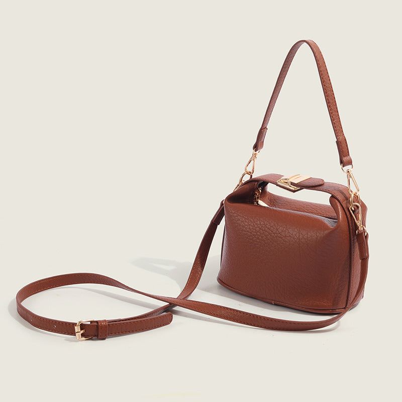 Red Brown Box Crossbody Lunch Bag