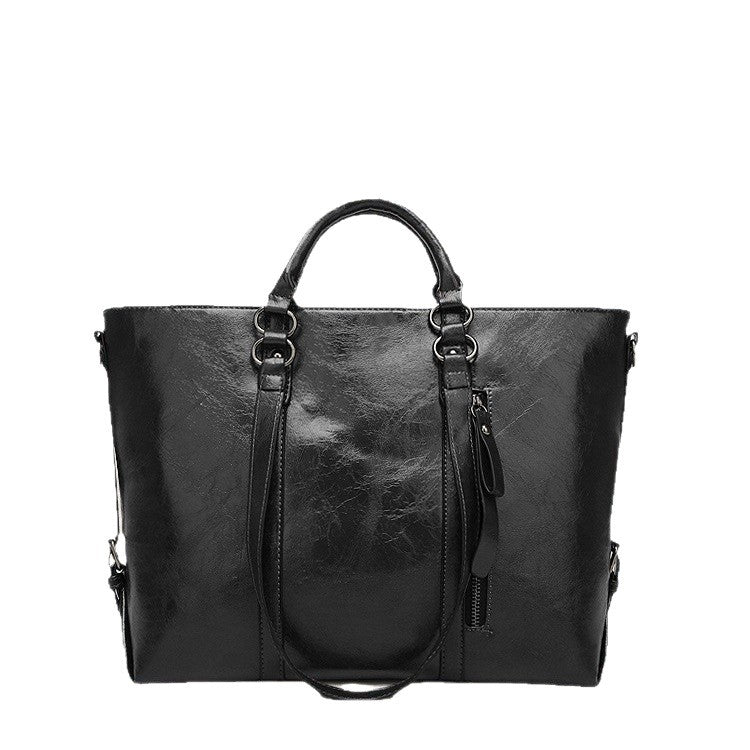 Oil Waxed Leather Crossbody Tote