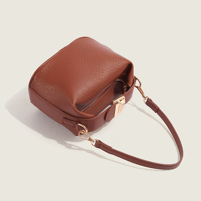 Red Brown Box Crossbody Lunch Bag