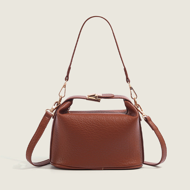 Red Brown Box Crossbody Lunch Bag