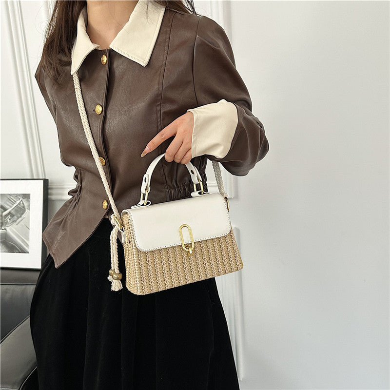 Rattan Woven Crossbody Straw Bag
