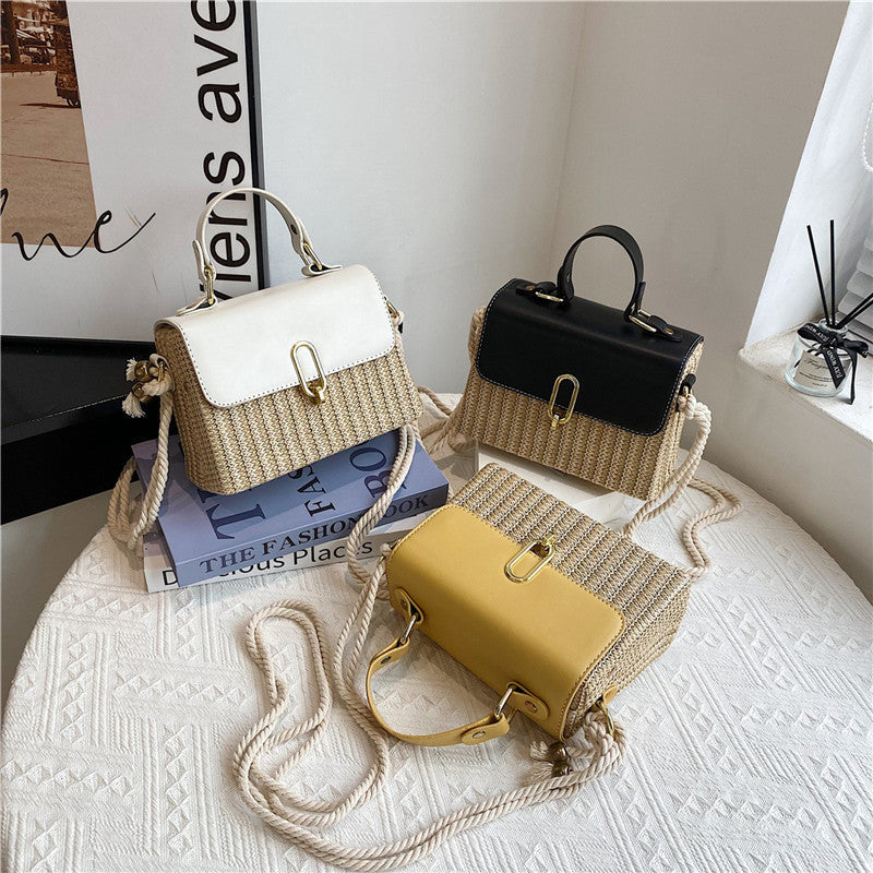 Rattan Woven Crossbody Straw Bag