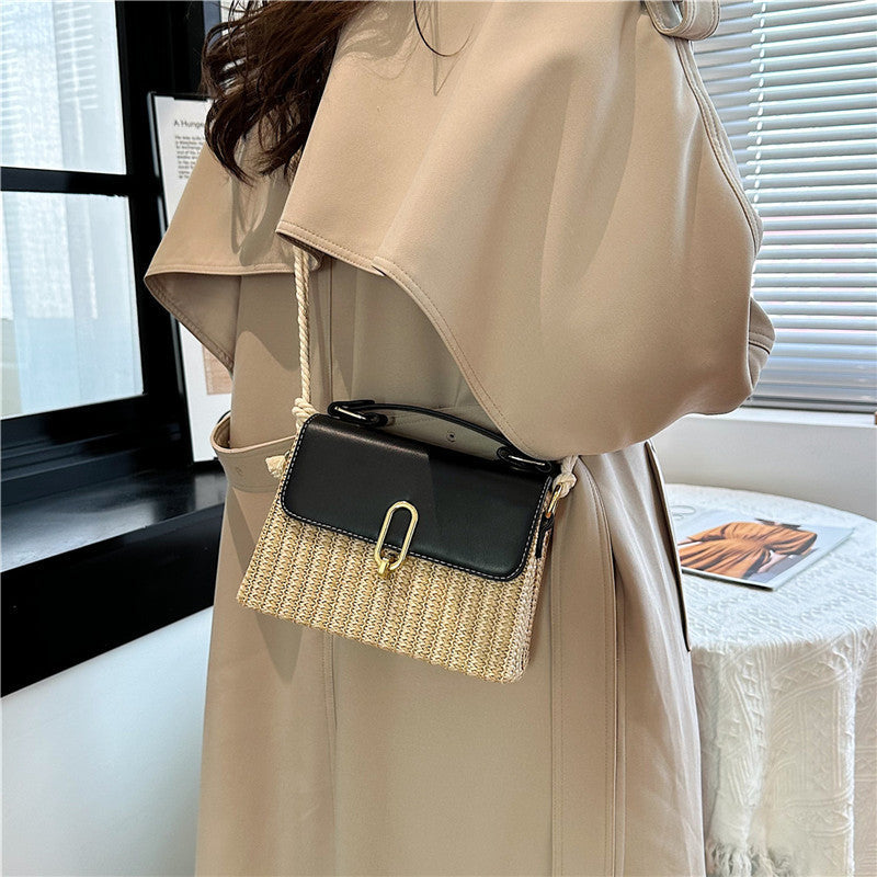 Rattan Woven Crossbody Straw Bag