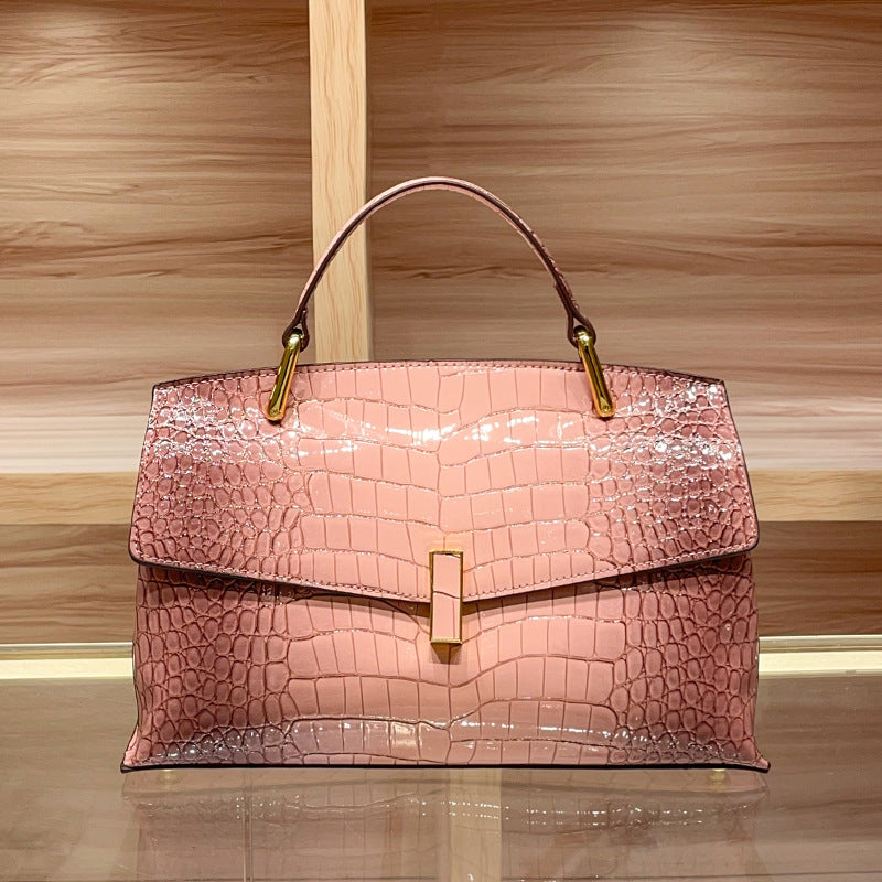 Crocodile Pattern Leather Crossbody Bag