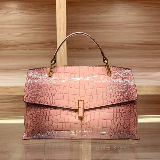 Crocodile Pattern Leather Crossbody Bag