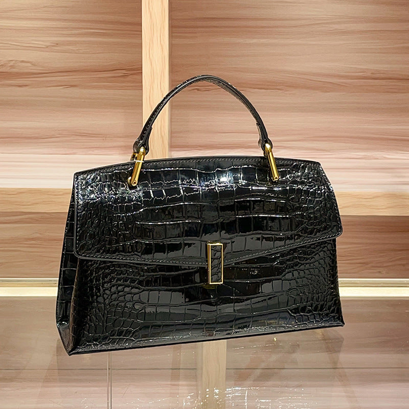 Crocodile Pattern Leather Crossbody Bag