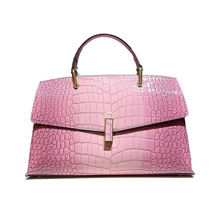 Crocodile Pattern Leather Crossbody Bag