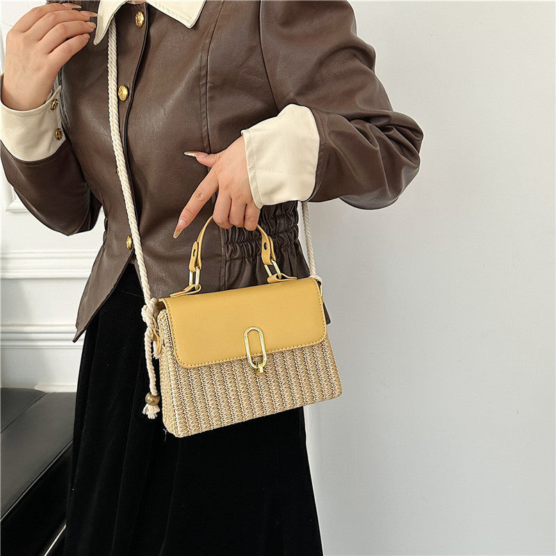 Rattan Woven Crossbody Straw Bag
