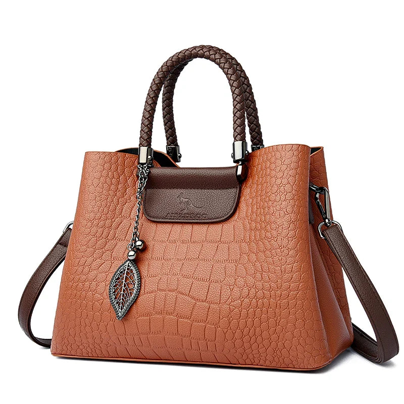 Soft Leather Crossbody Tote