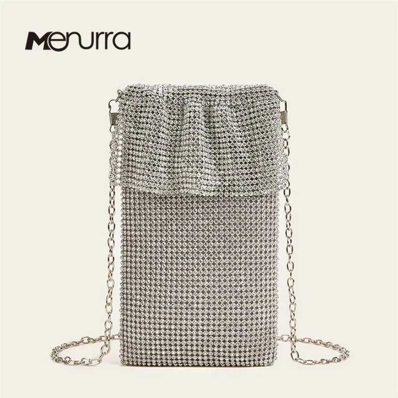 Diamond Metal Mesh Evening Clutch