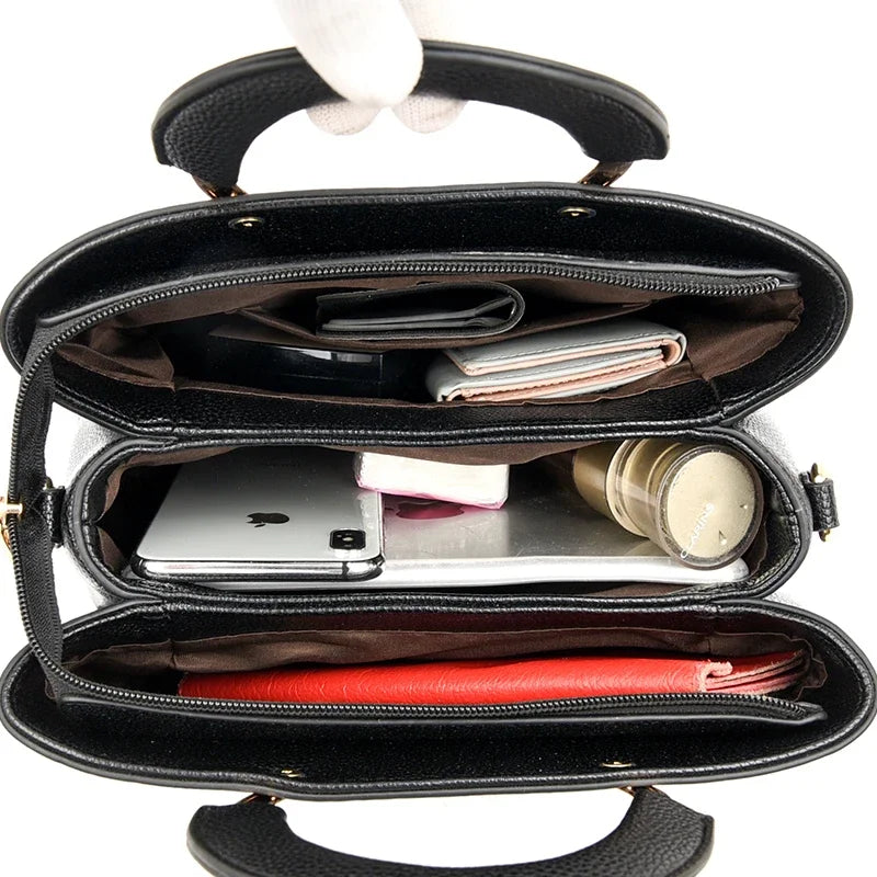 Leather Casual Crossbody Tote