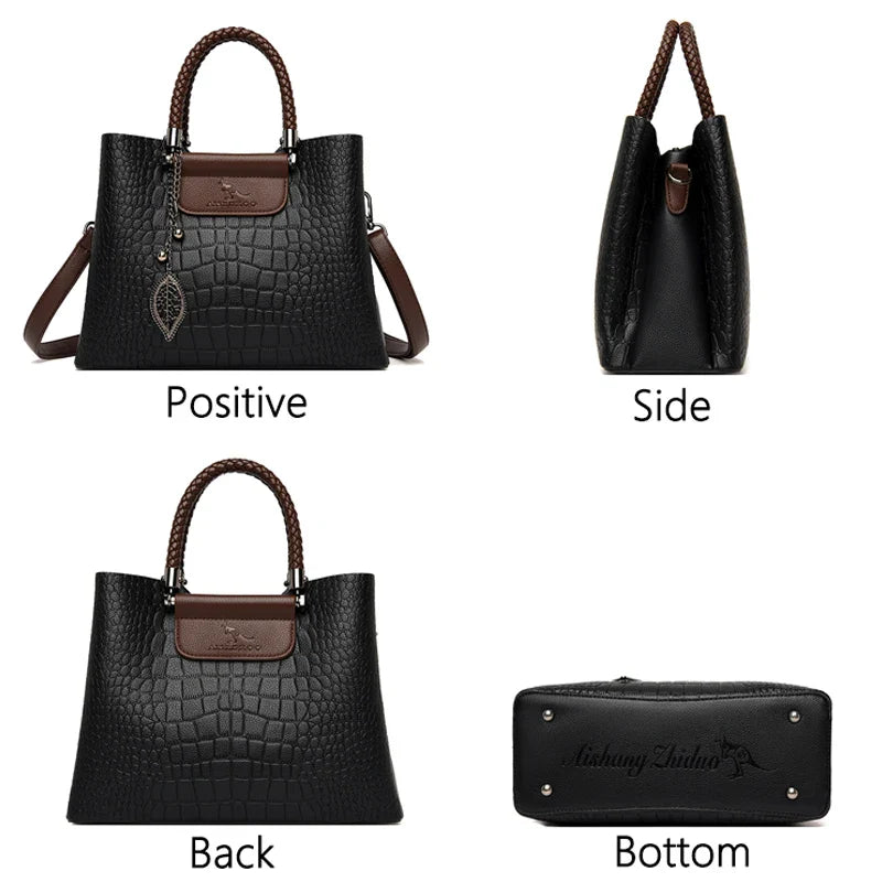 Soft Leather Crossbody Tote