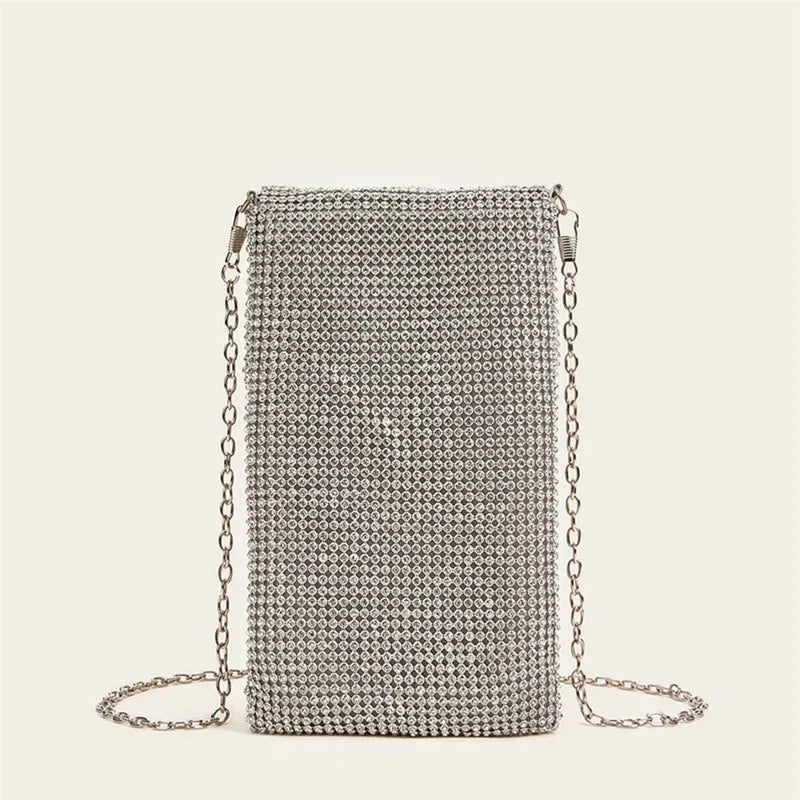 Diamond Metal Mesh Evening Clutch
