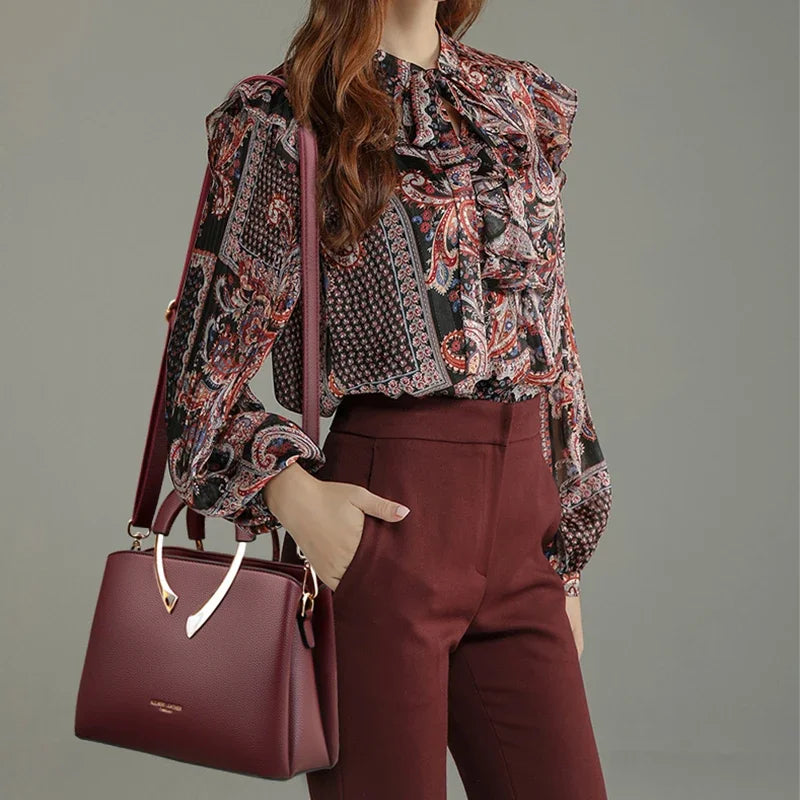 Leather Casual Crossbody Tote