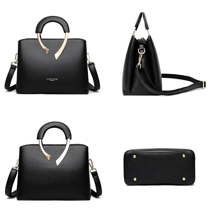 Leather Casual Crossbody Tote