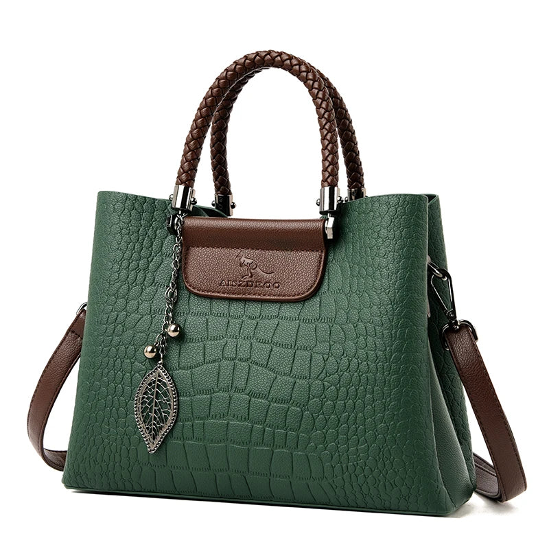 Soft Leather Crossbody Tote