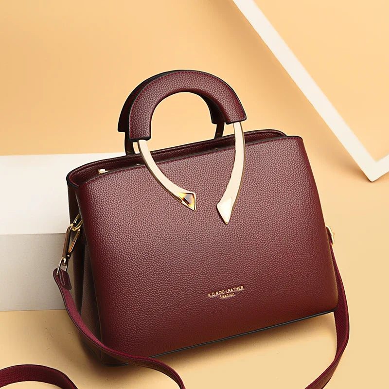 Leather Casual Crossbody Tote