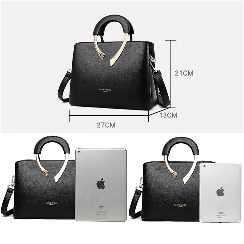 Leather Casual Crossbody Tote