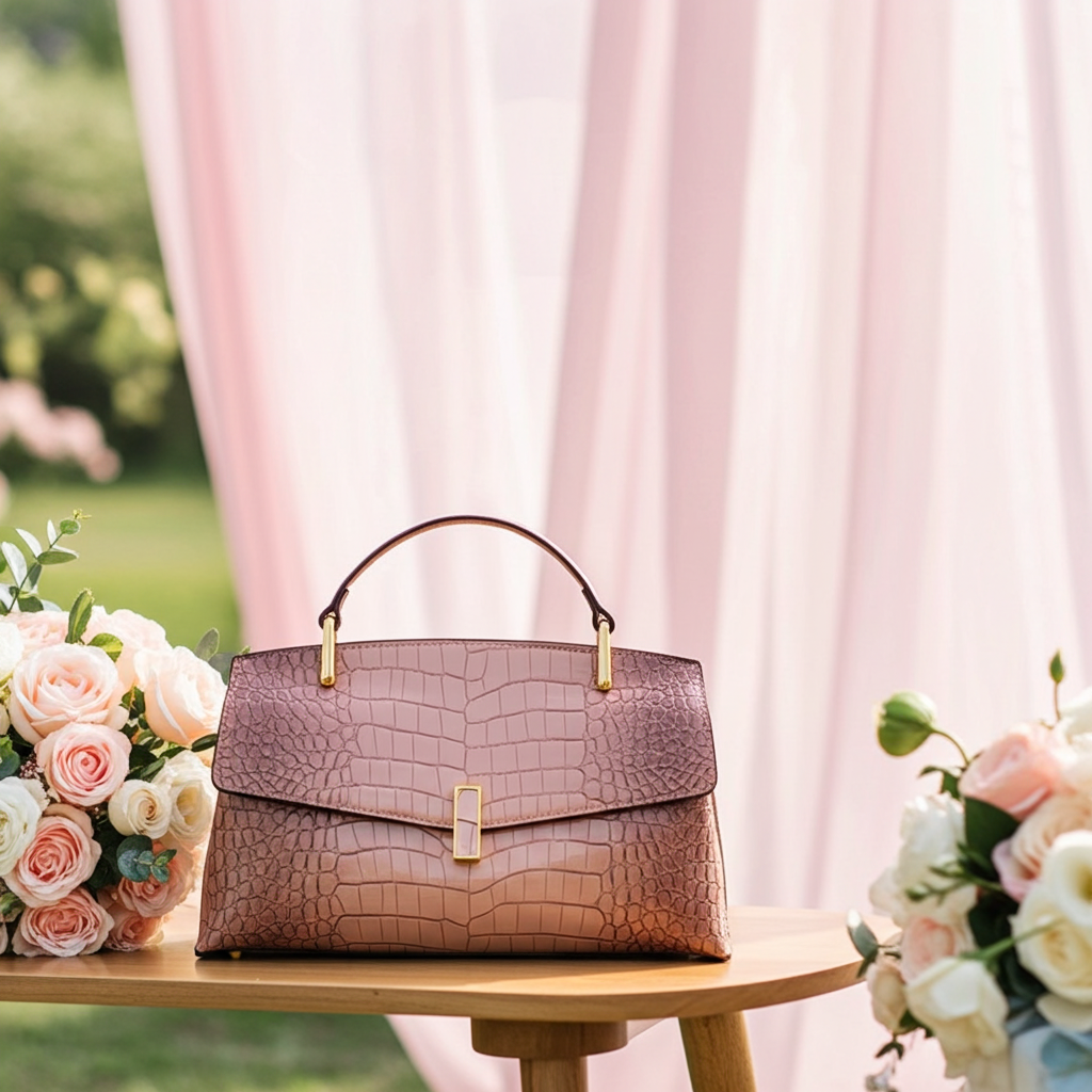 Crocodile Pattern Leather Crossbody Bag